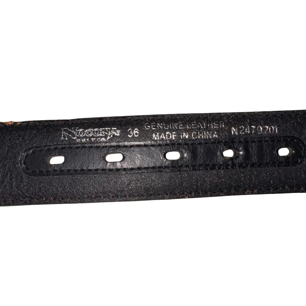 Nocona Black Leather Western Belt Silver Studded Star Concho Mens 36 N2470201